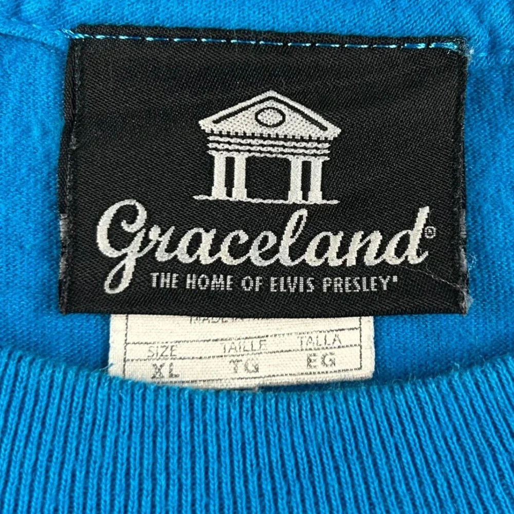 Elvis Presley Graceland Elvis Week 2017 40th Anniversary Blue T-Shirt Mens XL